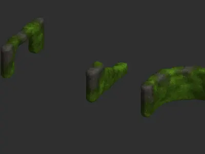 Cave Walls 2 - Moss 2 Low-poly 3D model