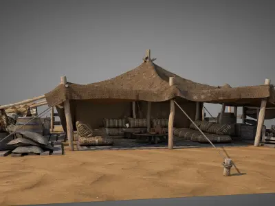 Bedouin Desert Tent v8 3D model