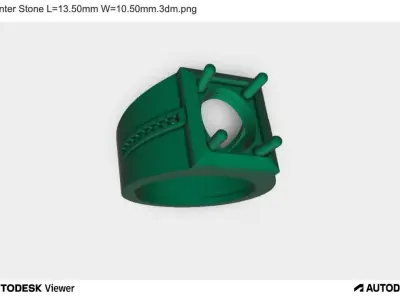 Men Ring with Oval Stone 3D print model purchase