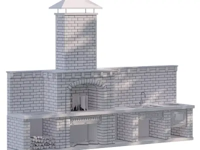 Brick Barbecue num 892 Low-poly 3D model