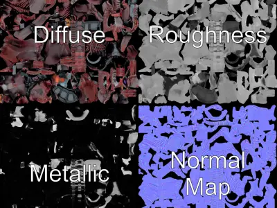 Demonic Warrior Horned Creature with Armor and Claws for Games Low-poly 3D model