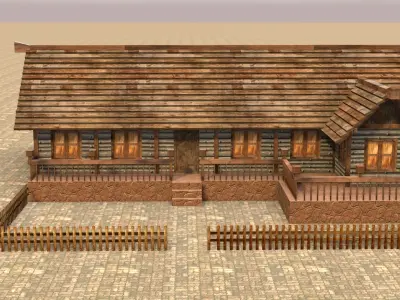 Medieval house sixteen 15 Low-poly 3D model