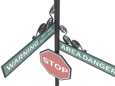 Street Sign 22 Low-poly 3D model