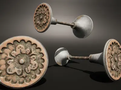 Door handle old Low-poly 3D model