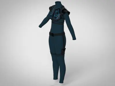 Futuristic 3D Bodysuit For Female Avatar 3D model