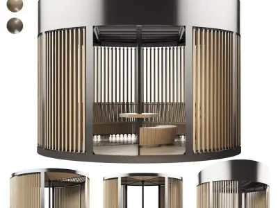 Set of round gazebos 3D model