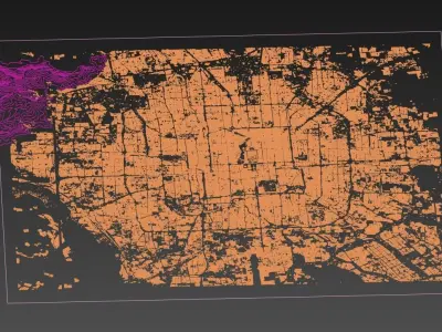 Beijing City urban planning maquett  building  Topography MODEL 3D model