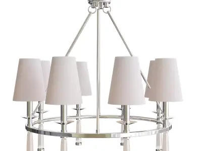 Baxter 8 Light Polished Nickel Chandelier 3D model purchase