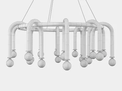 WHIT CHANDELIER Low-poly 3D model