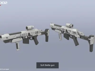 Scifi Battle gun collection 3D Model Pack