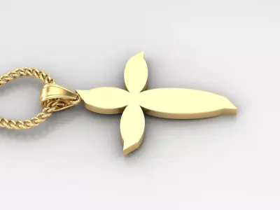 Light Gold 18K Cross Pendant 1CP058 3D print model