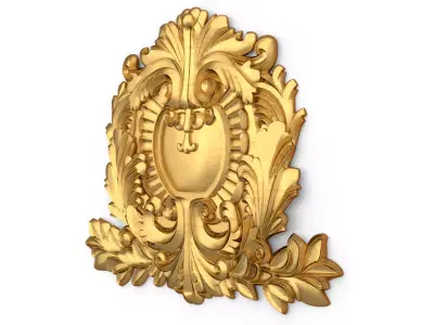 Cartouche classic decorative ornament cnc 3d printing stl 09 3D print model purchase