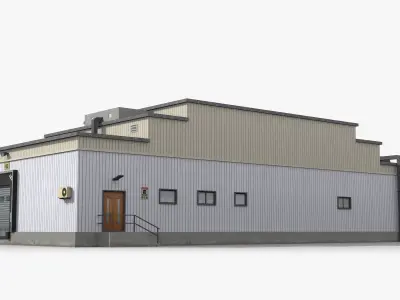 Factory x10 Low-poly 3D model