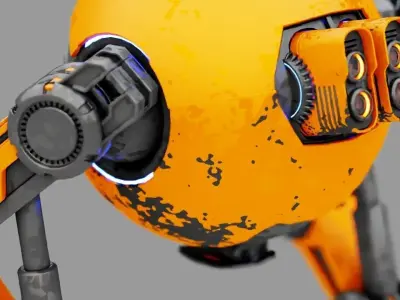 Combat robot  rigged character 3D model