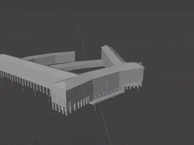 Berlin Tempelhof Airport WW2 architecture part3 3D model