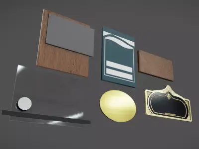 Plate Pack 05 Low-poly 3D model