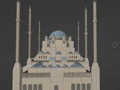 Adana Merkez Sabanci Camii Free low-poly 3D model
