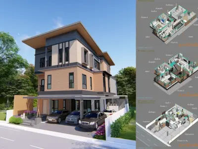 3rd Step Housing For 1 Family with Simple Structure Analysis 3D model