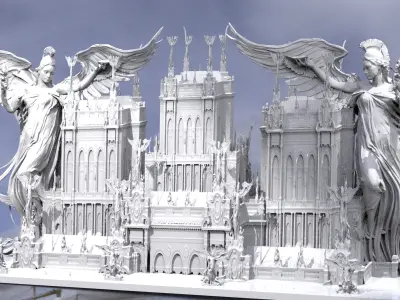 Cyberpunk Victorian tower 3D model