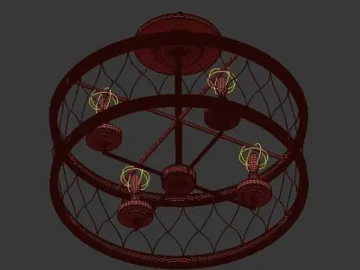 Crisscross Pendant Semi Flush 3D model