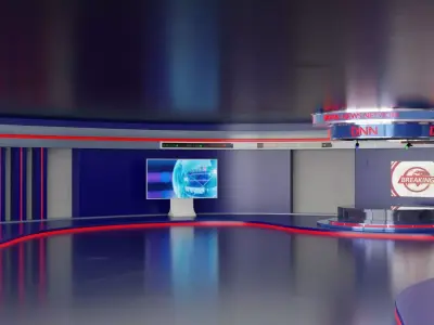 Virtual TV News Studio 3D model order