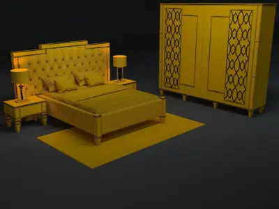 BED MODEL 3 bedroom set 3D model