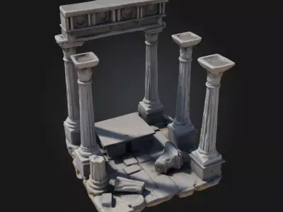 Ancient Ruins Scene  Echoes of a Lost Civilization 3D model
