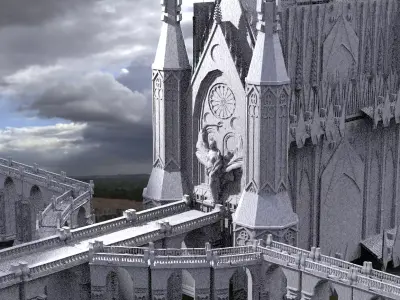 Gothic Cathedral Cult Architecture  Cathedral 3D model