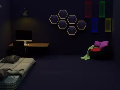 Tiny room Free low-poly 3D model