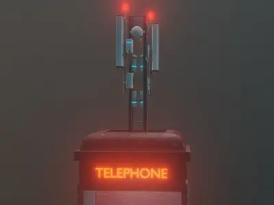 Sci-Fi Phone Booth  3D model