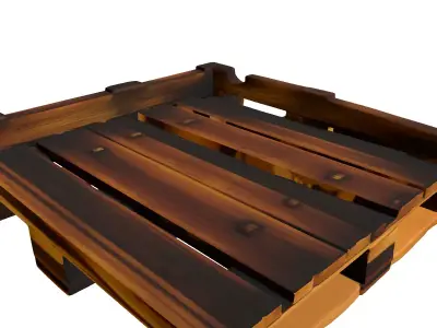 Rustic Wooden Pallet Tray Low-poly 3D model