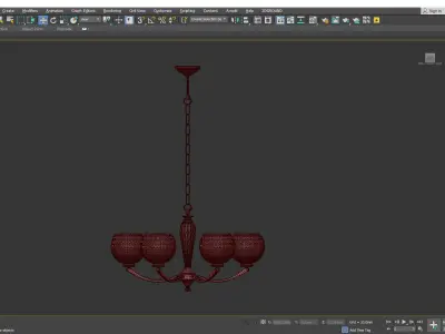 STUART 6 LIGHT CHANDELIER Low-poly 3D model