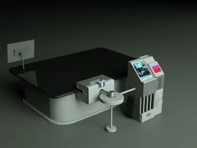 Sci fi table hard surface Low-poly 3D model