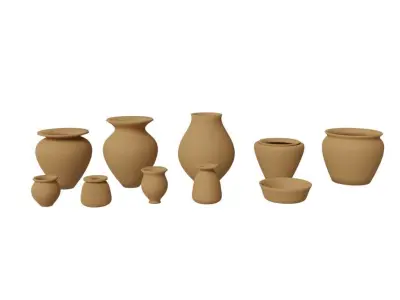 Terracotta Pots 10 Pack Free 3D model