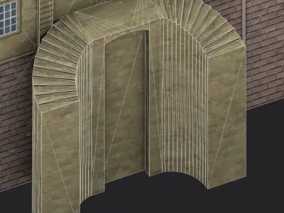 Cusworth Hall Low-poly 3D model