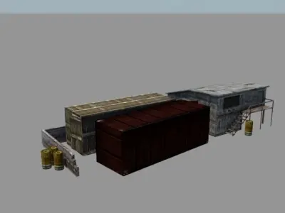 Container yard Free low-poly 3D model
