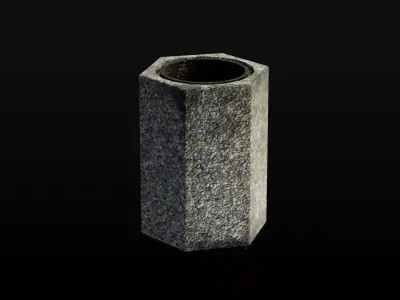 Prague City Street Bin 03 Low-poly 3D model