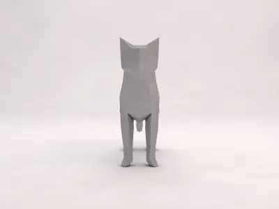 ORIGAMI---Cat polygonal dog Free low-poly 3D model