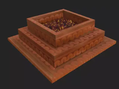 Yoga Pit Low poly Model Free low-poly 3D model