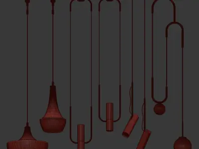 Pendant Light Collection 3D model