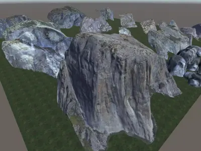 Detailed Mountains for Unity and Unreal Low-poly 3D model