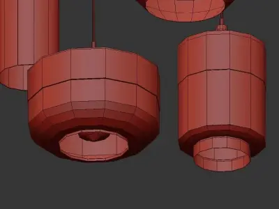 Wood and glass pendant 3D model