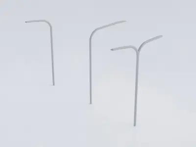 3 Different Street Lights Low-poly 3D model