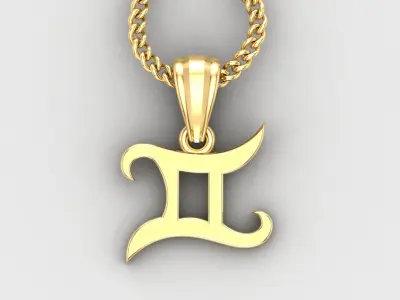 Gemini Light Gold Pendant Version 5 3D print model