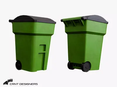 Waste Bin Low-poly 3D model