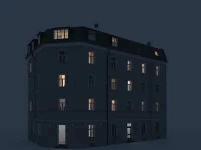 Residential City Building - Corner - 17 - Vestibule Entrance 3D model
