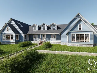 Modular Classic Style American House 20 Low-poly 3D model