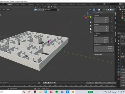 maze room Low-poly 3D model
