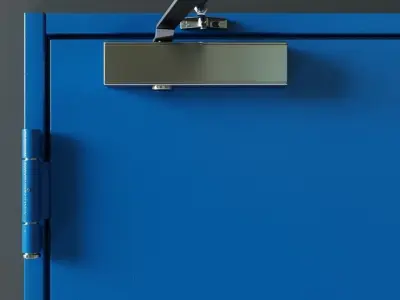 Fire Doors Rigged 3D model