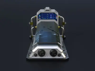 Sci-Fi Cryopod - Capsule Low-poly 3D model